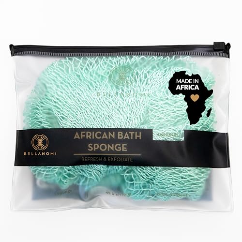 Bellanomi esponja exfoliante nigeriana de doble nudo, limpieza profunda y suave para todo el cuerpo.