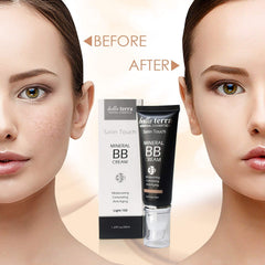 Bellaterra crema BB aplicación con pincel para mezcla homogénea