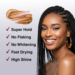 Muestra de peinado natural con gel de consolidación suave.