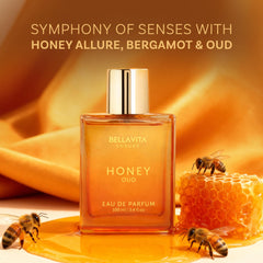 BellaVita Honey Oud: notas superiores bergamota y miel para inicio fresco.