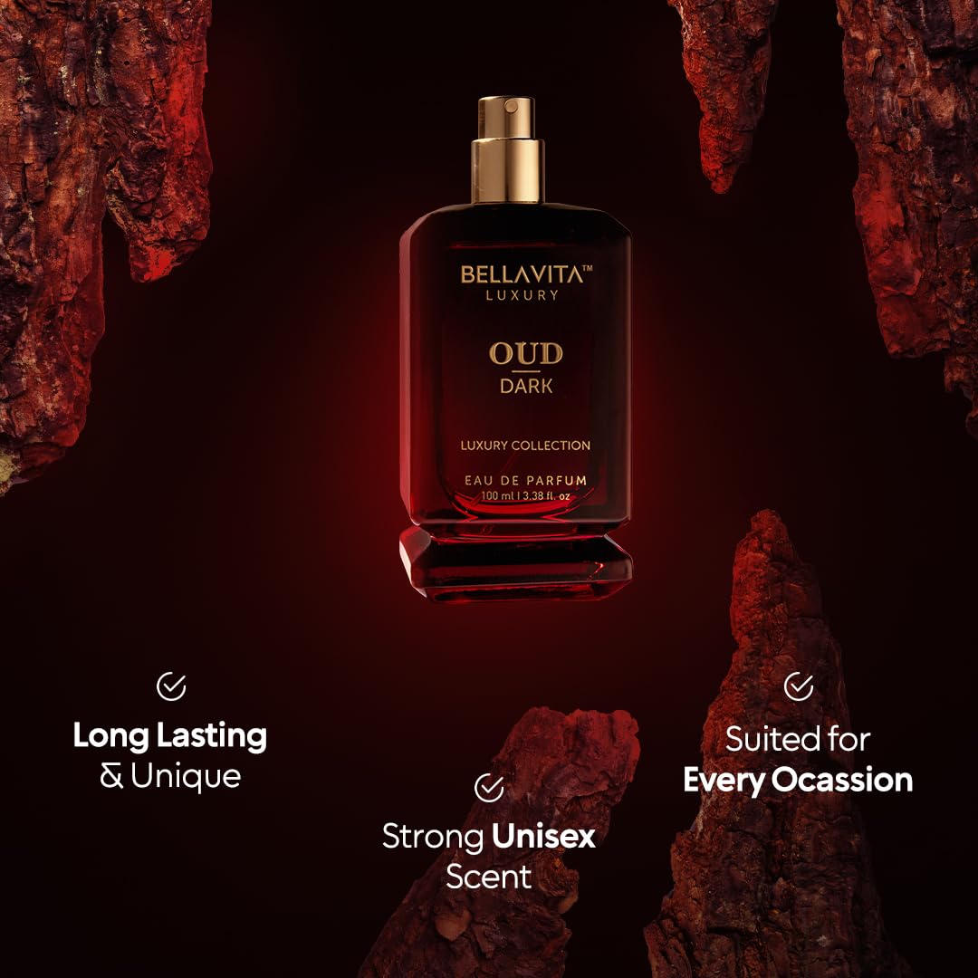 BellaVita OUD Oscuro: diseño de frasco moderno que resalta lujo discreto