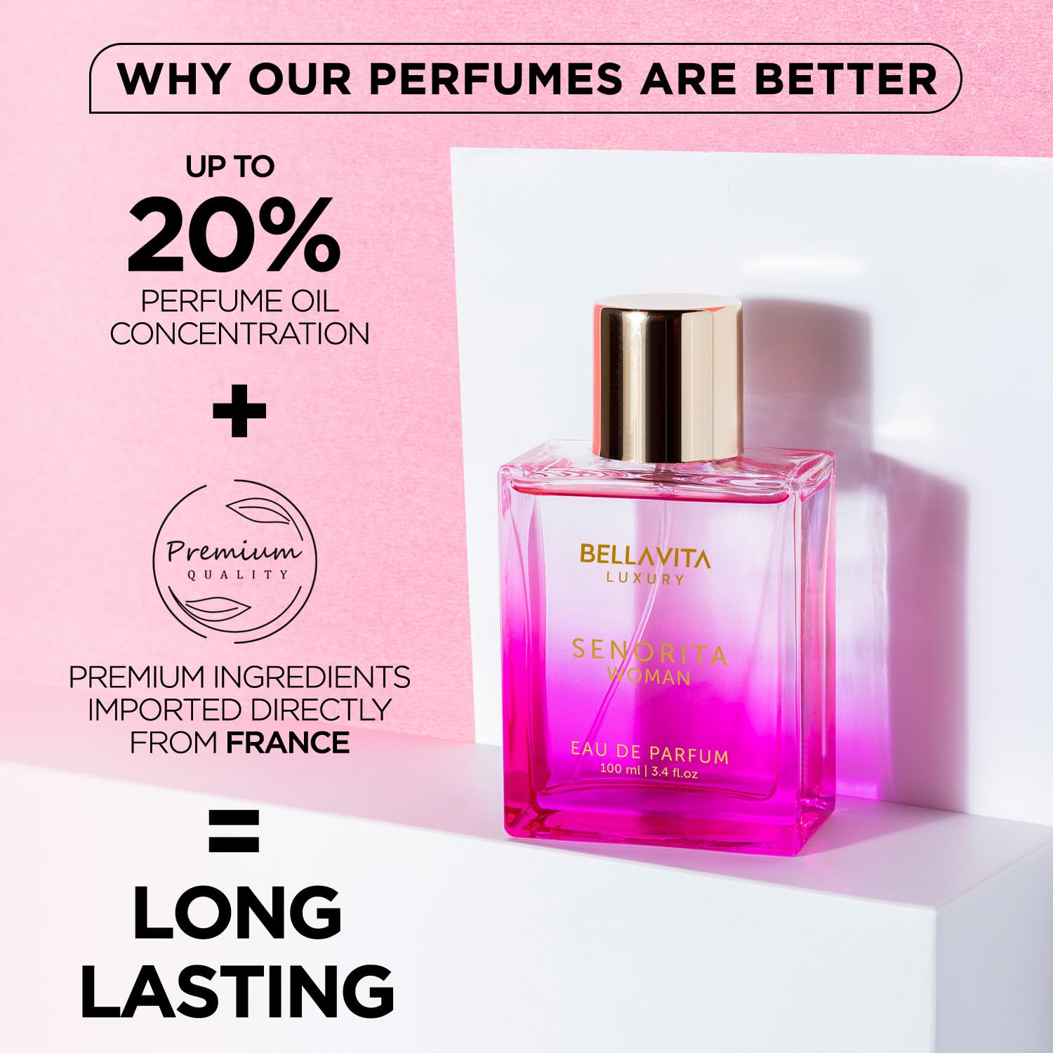 Base musgo-ambar de Bella Vita Luxury SENORITA añade calidez.