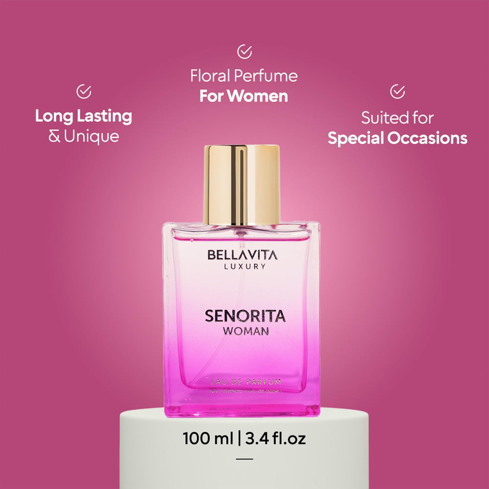 Notas primeras de Bella Vita Luxury SENORITA: granada, menta y loto despiertan sensaciones.