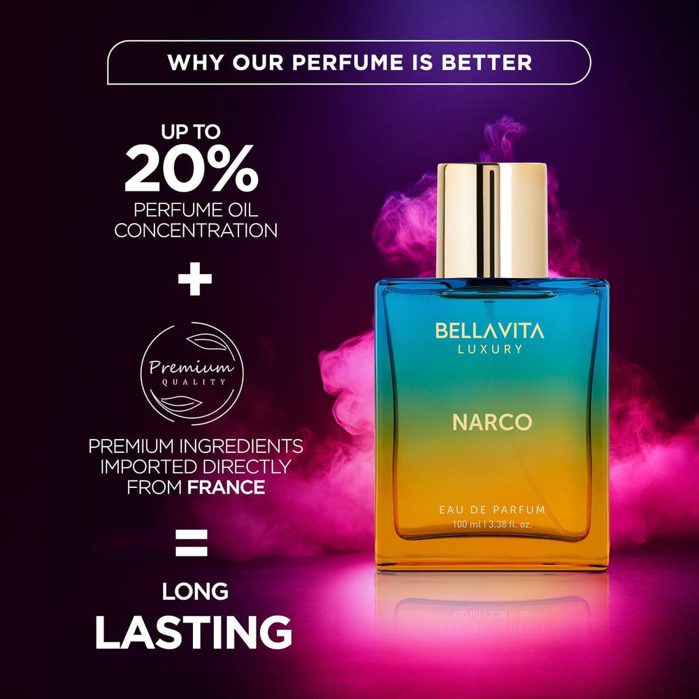 Bellavita Narco Unisex Perfume caja, regalo ideal para sorprender aromas.