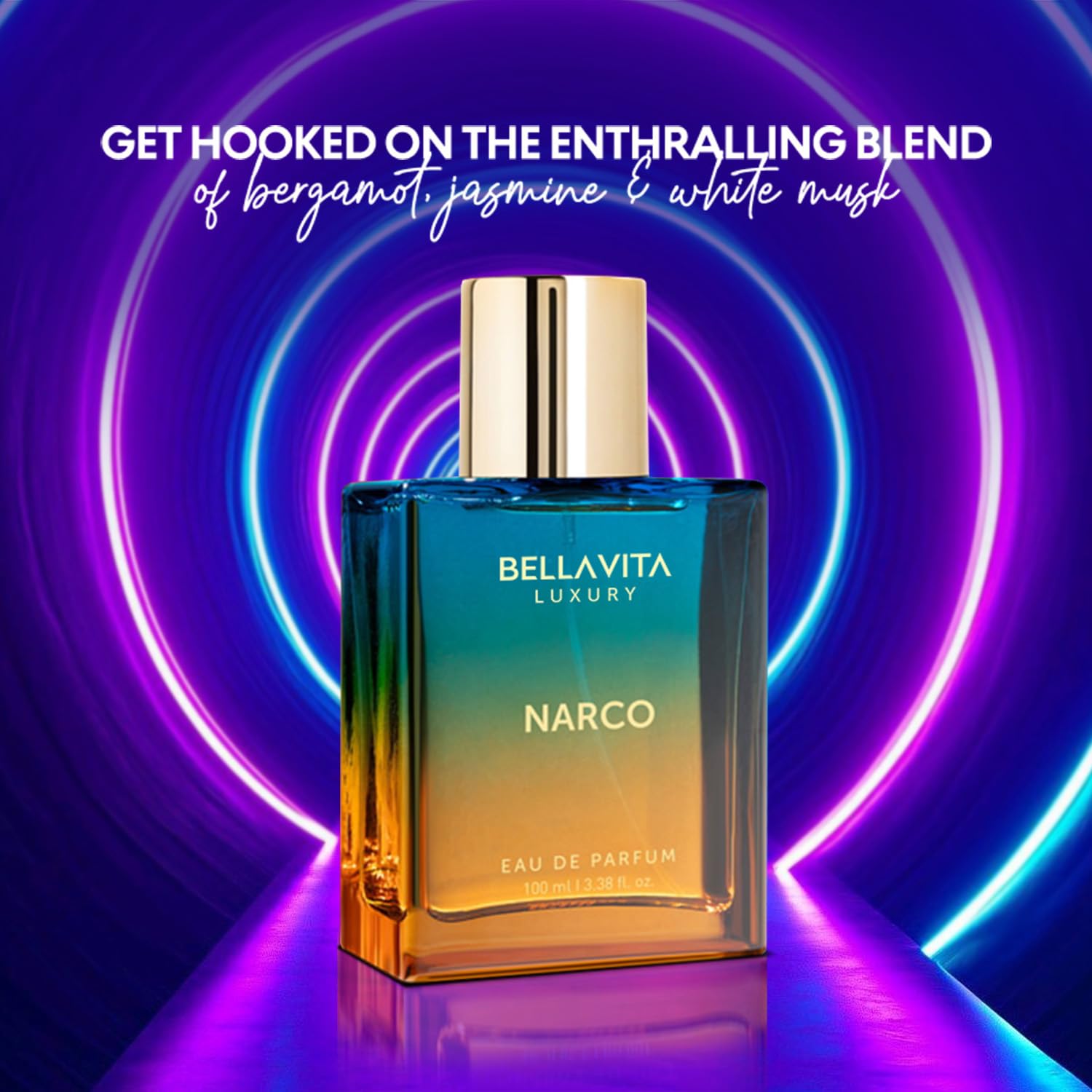 Bellavita Narco Unisex Perfume notas de bergamota, fresca y elegante.