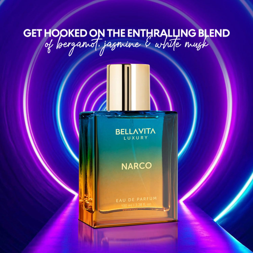 Bellavita Narco Unisex Perfume notas de bergamota, fresca y elegante.