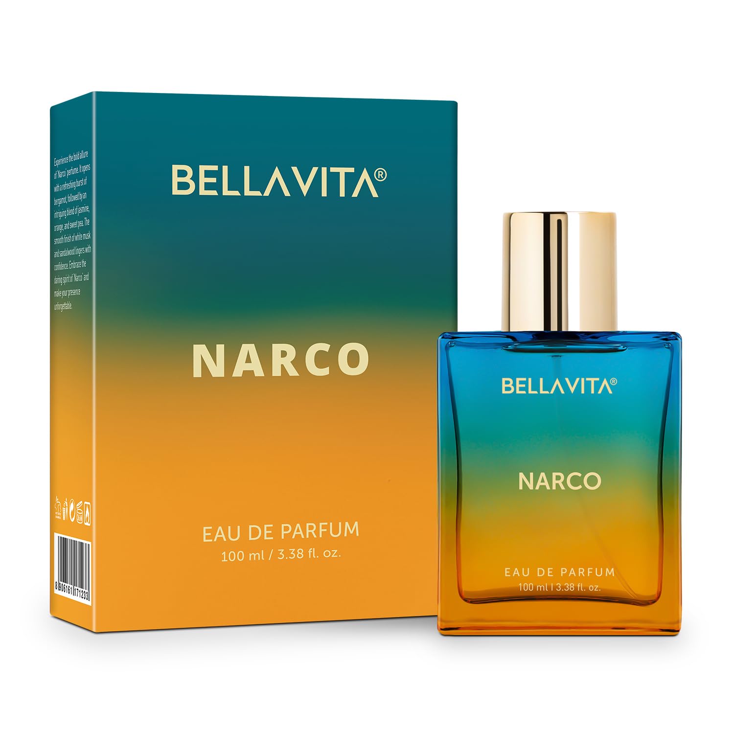 Bellavita Narco Unisex Perfume presentación 100 ml, ideal para uso diario.