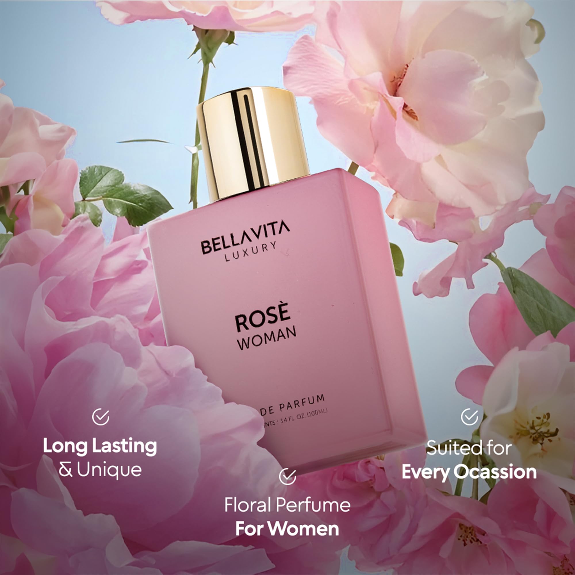 BellaVita Rose: primer plano de jazmín y rosa para un aroma romántico.