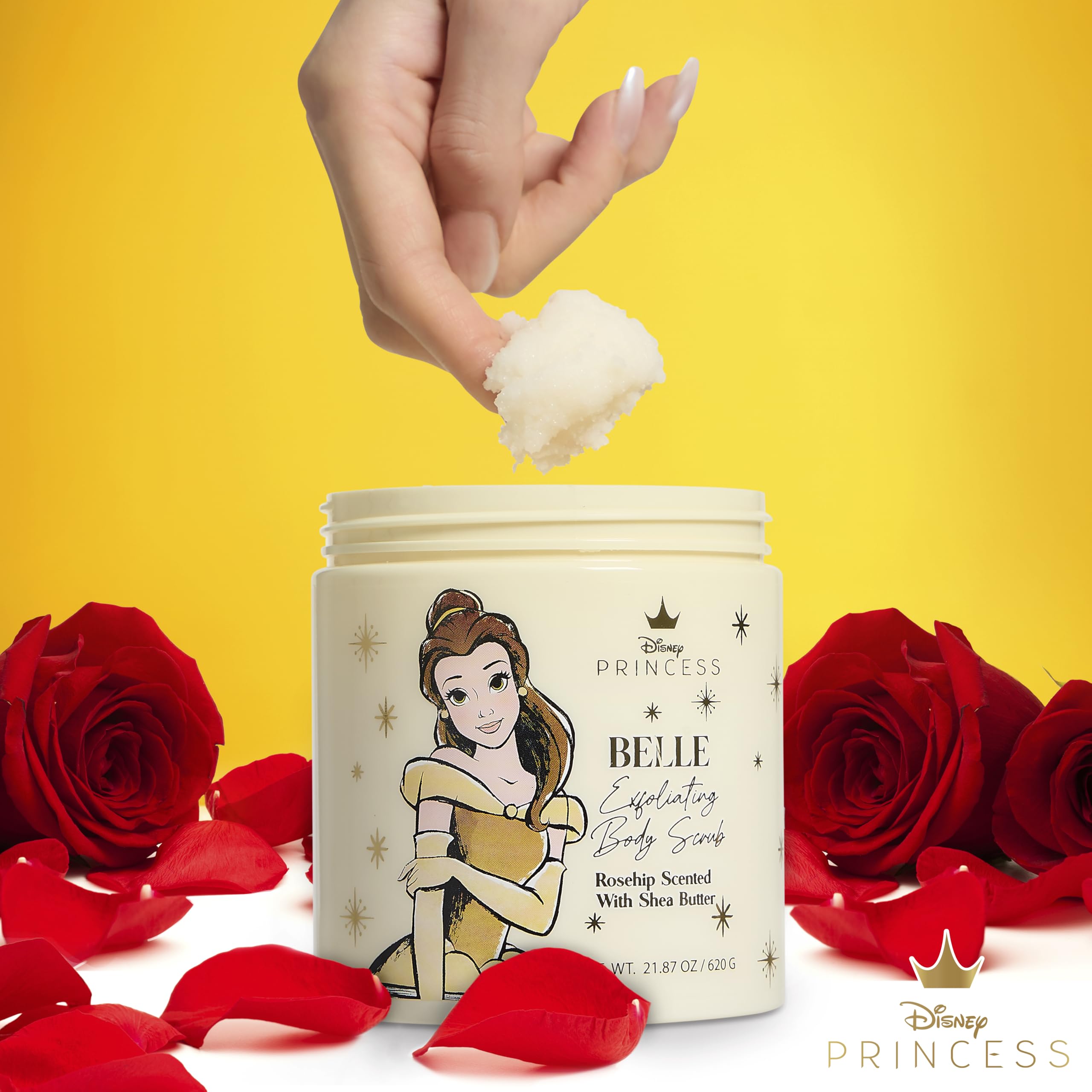 Belle Maison Disney Belle Scrub: manteca de karité para hidratación profunda durante el uso.