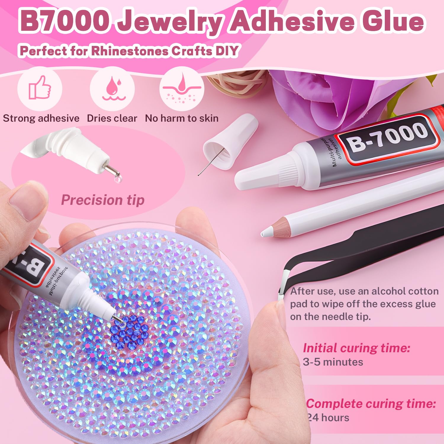 BELLEBOOST diamantes de resina irisados en colores variados.