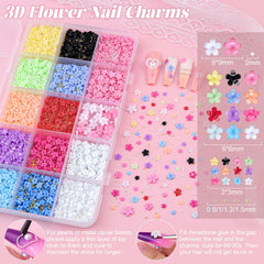 BELLEBOOST flores 3D en tres tamaños para crear efectos tridimensionales de uñas.