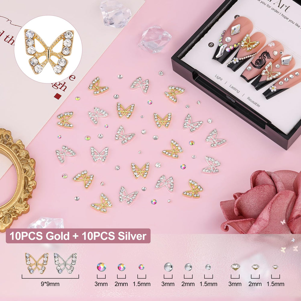 BELLEBOOST lazos y corazones para uñas, 75 piezas en colores variados