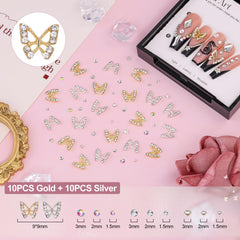 BELLEBOOST lazos y corazones para uñas, 75 piezas en colores variados