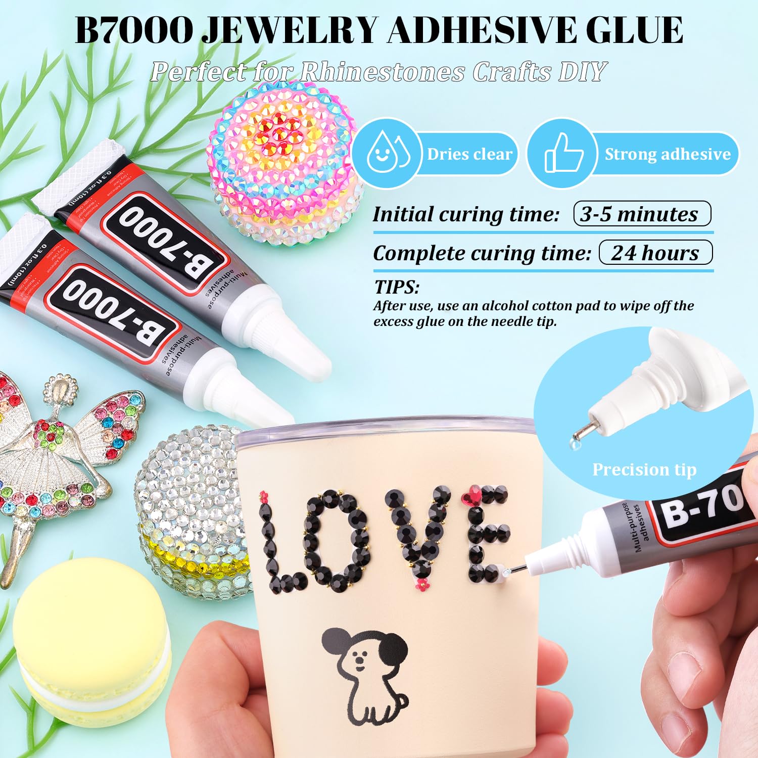 BELLEBOOST pegamento B7000 adhiere gemas con secado transparente