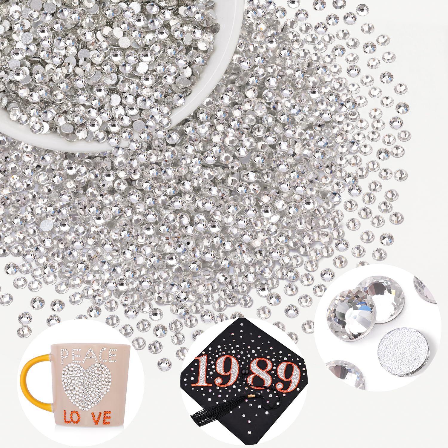 BELLEBOOST cristal vidrio claro para uñas y arte 3D con brillo