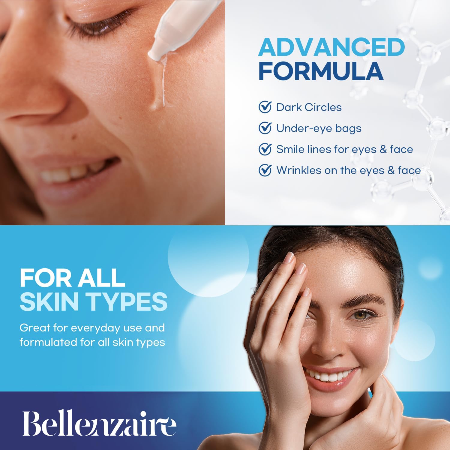 Bellenzaire serum ojos, arrugas suavizadas y contornos definidos