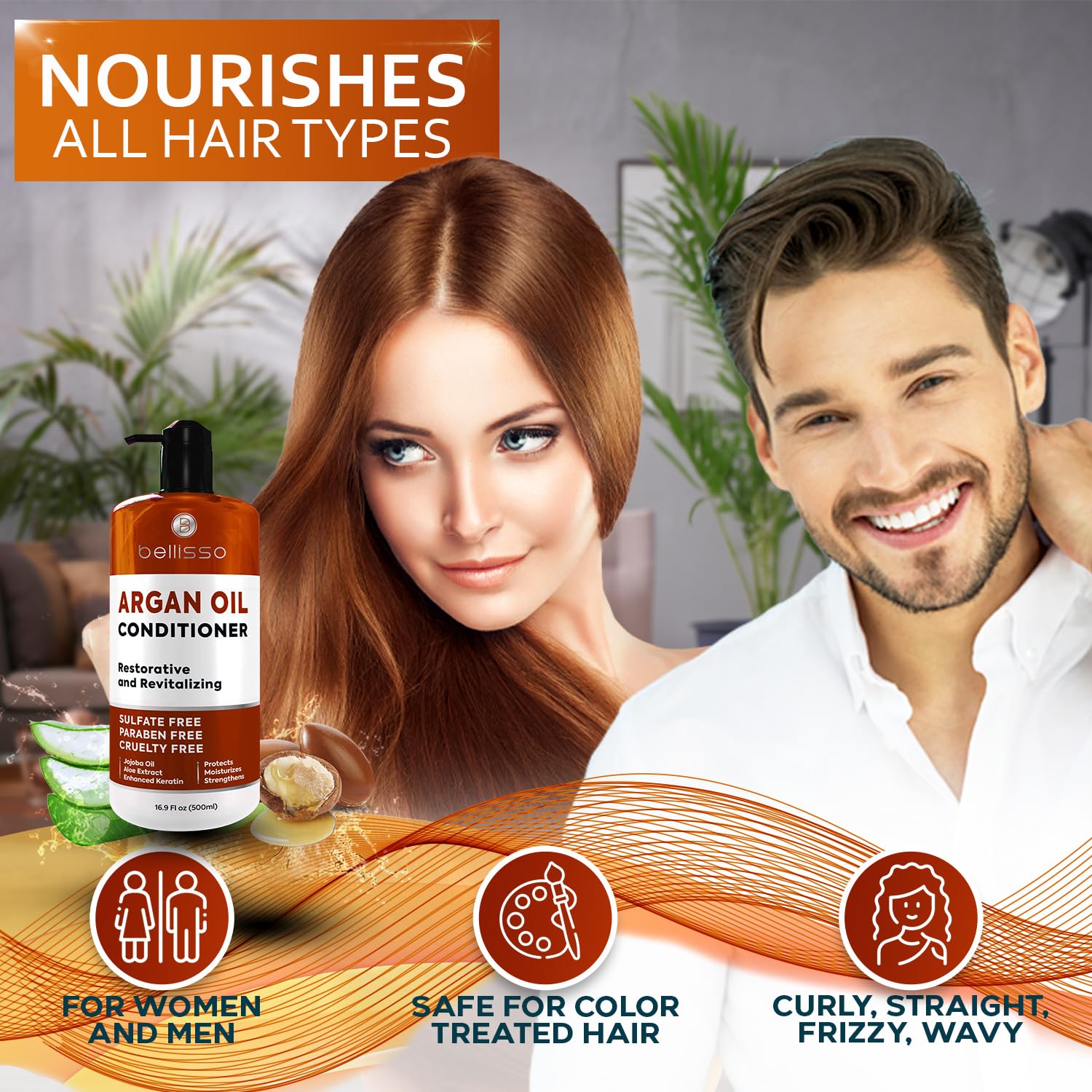 Bellisso Acondicionador de Argán: aplicación suave en cabello