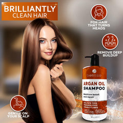 Bellisso Champú de Argán, control del frizz para cabellos lisos y rizados
