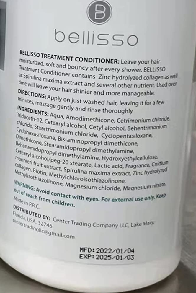 Bellisso Biotin Conditioner bottle beside volume-boost concept for fine hair