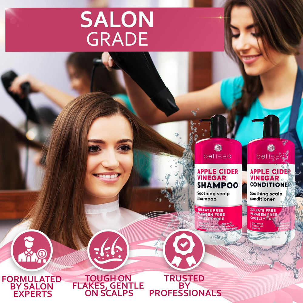 BELLISSO Cheveux brillants et soyeux après utilisation.