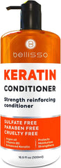 Bellisso Keratina: textura cremosa del acondicionador para cabello suave.