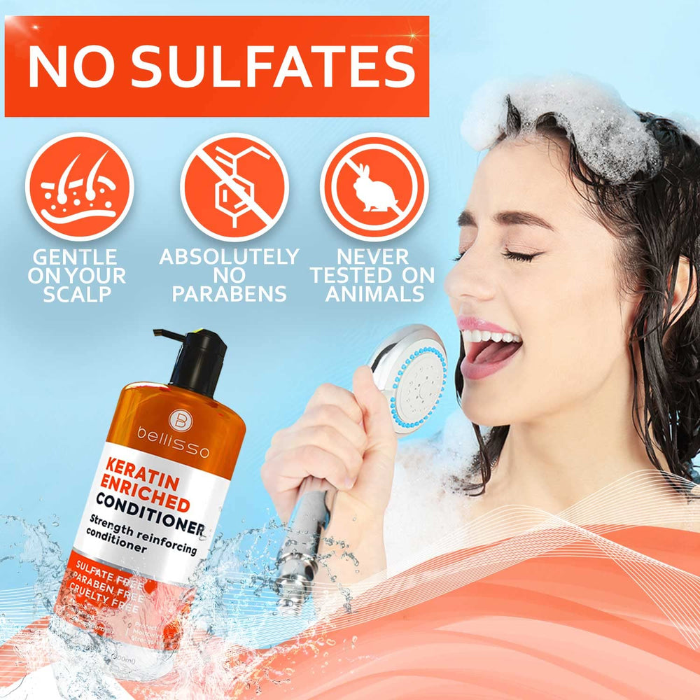 Bellisso Keratina: sin sulfatos para cuero cabelludo sensible.