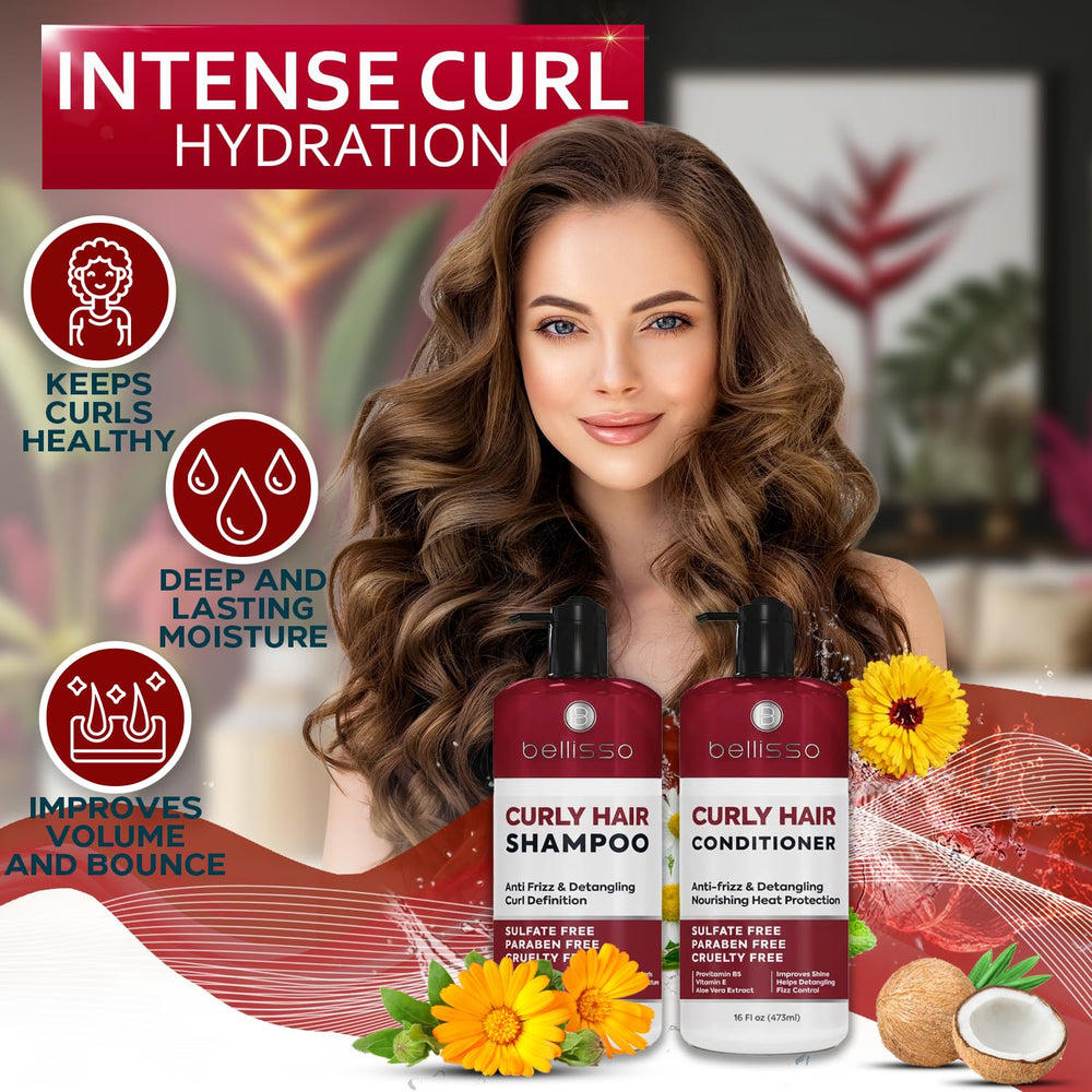 Après-shampoing Bellisso pour définition et douceur durable.