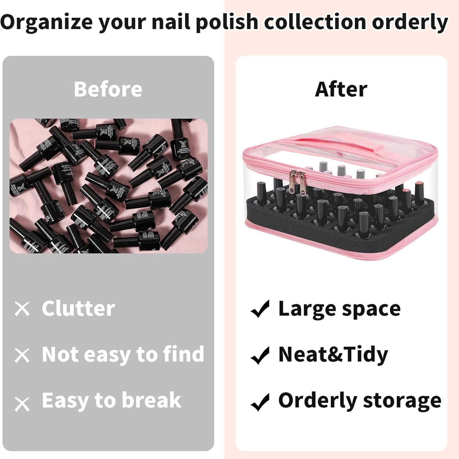 Beloving espuma removible para esmaltes, permite reconfigurar el espacio para herramientas de manicura.