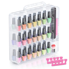 Beloving Organisateur Vernis 48 Bouteilles Transparent: visibilité immédiate des couleurs.