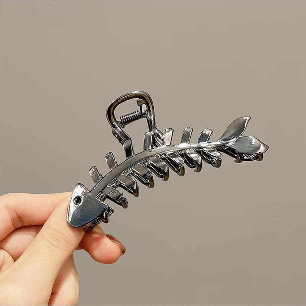 BELSITA clip de pelo hueso de pez oro, agarre seguro para mechones gruesos.