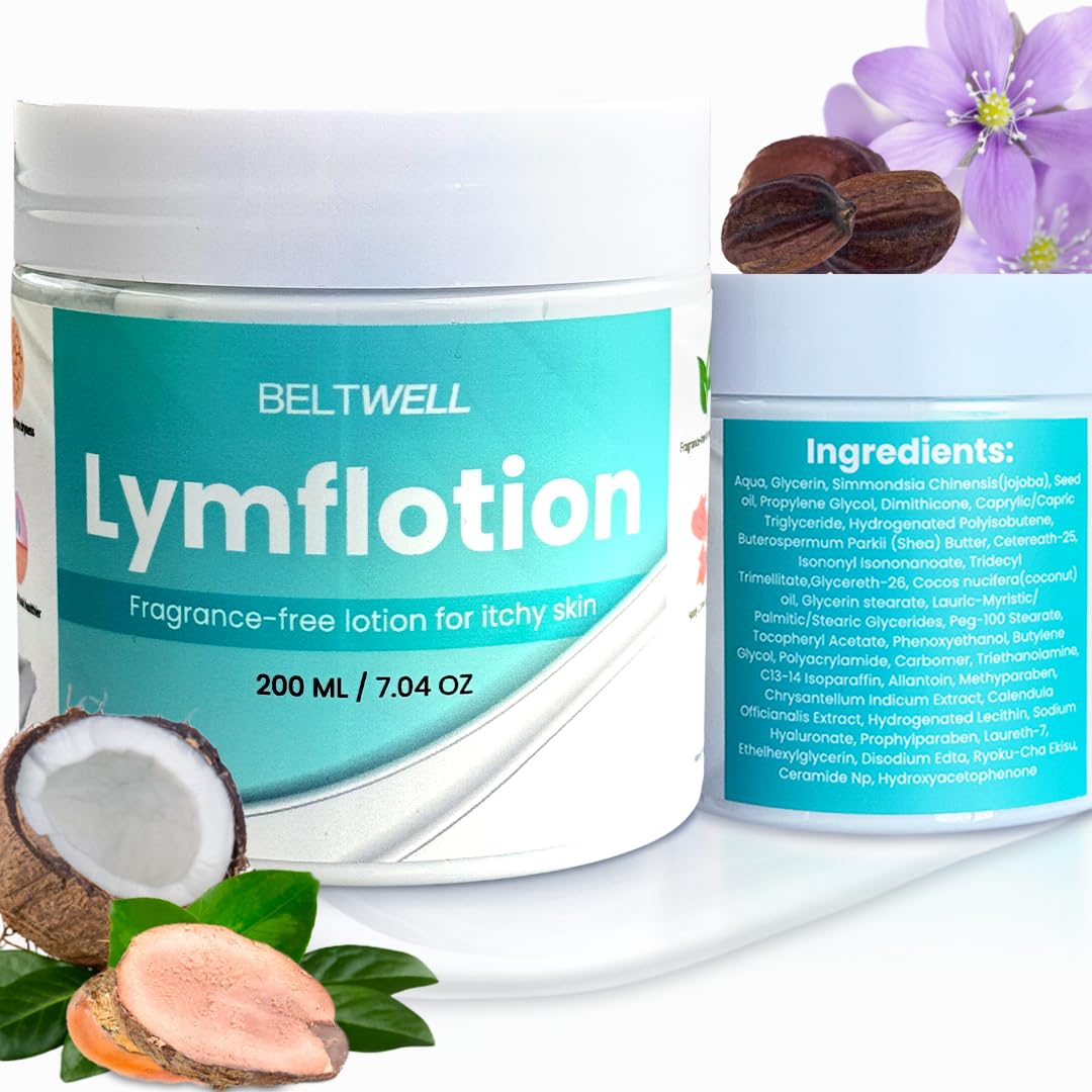 Crème hydratante Beltwell Lymflotion pour pieds secs.