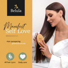 Belula peine de madera desenreda cabello grueso con suavidad.