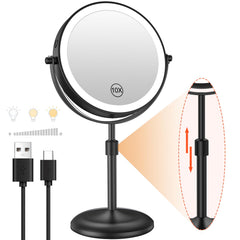 Espejo Benbilry iluminado con lupa 10x para maquillaje detallado.