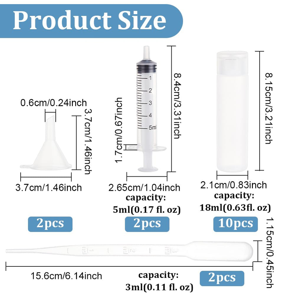 BENECREAT accesorios embudos y cuentagotas 18ml para rellenar sin derrames.