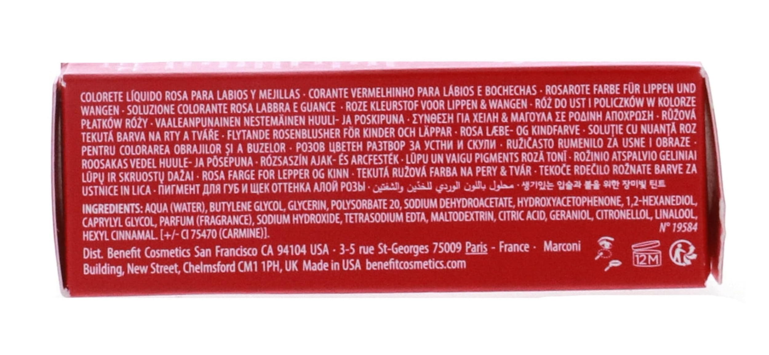 Benefit Bene Tint facilita difuminar color en labios y mejillas.