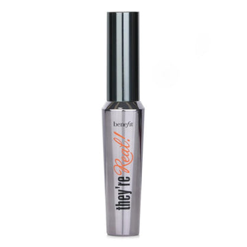 Benefit Theyre Real Mascara daily-use closeup highlights easy-grab brush and comfortable wear