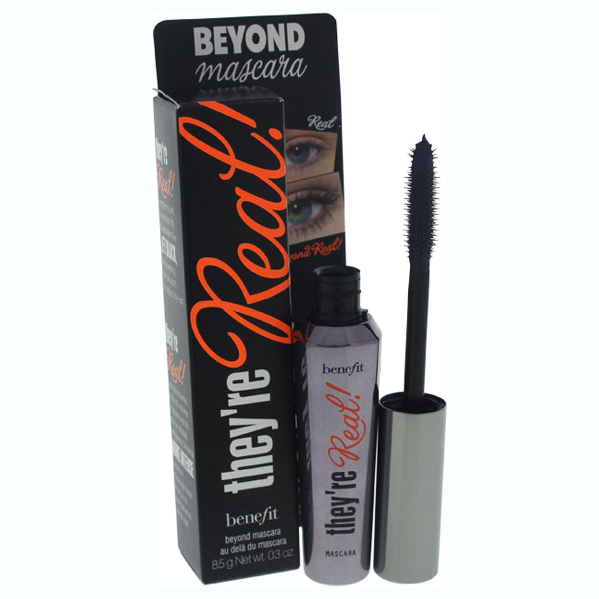 They're Real! Mascara, aplicador curvo para separación precisa de pestañas.