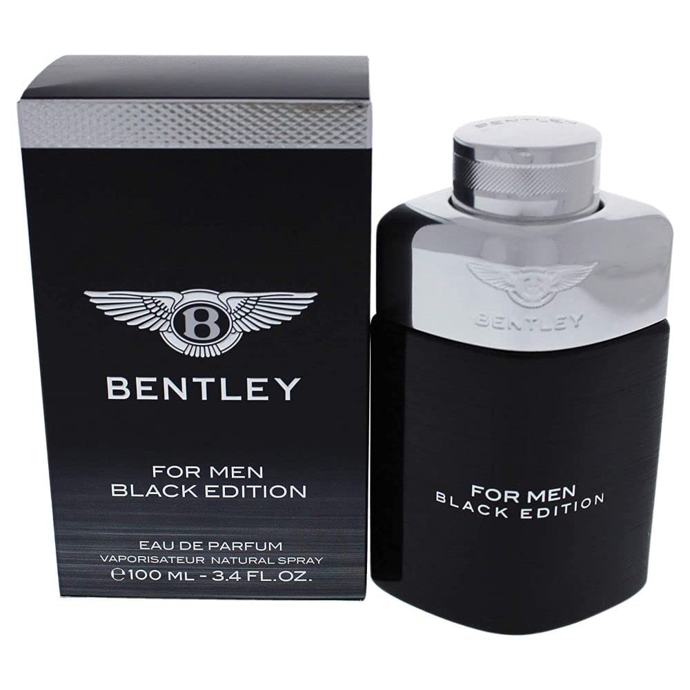 Bentley Black Edition, botella vista frontal para inspirar elegancia diaria.
