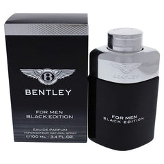 Bentley Black Edition, botella vista frontal para inspirar elegancia diaria.