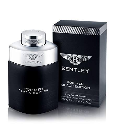 Bentley Black Edition, frasco detalle muestra la textura y diseño sofisticado.