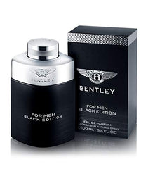 Bentley Black Edition, frasco detalle muestra la textura y diseño sofisticado.