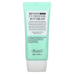 BENTON Air Fit UV Defense Sun Cream, botella elegante y protección solar suave.