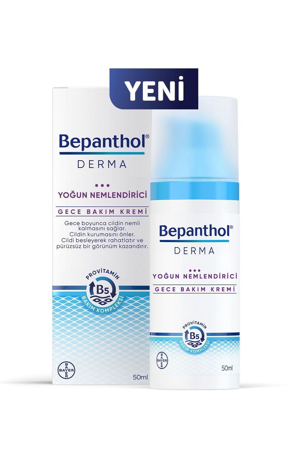 Bepanthol Derma Intensivo crema nocturna para hidratación profunda del rostro.
