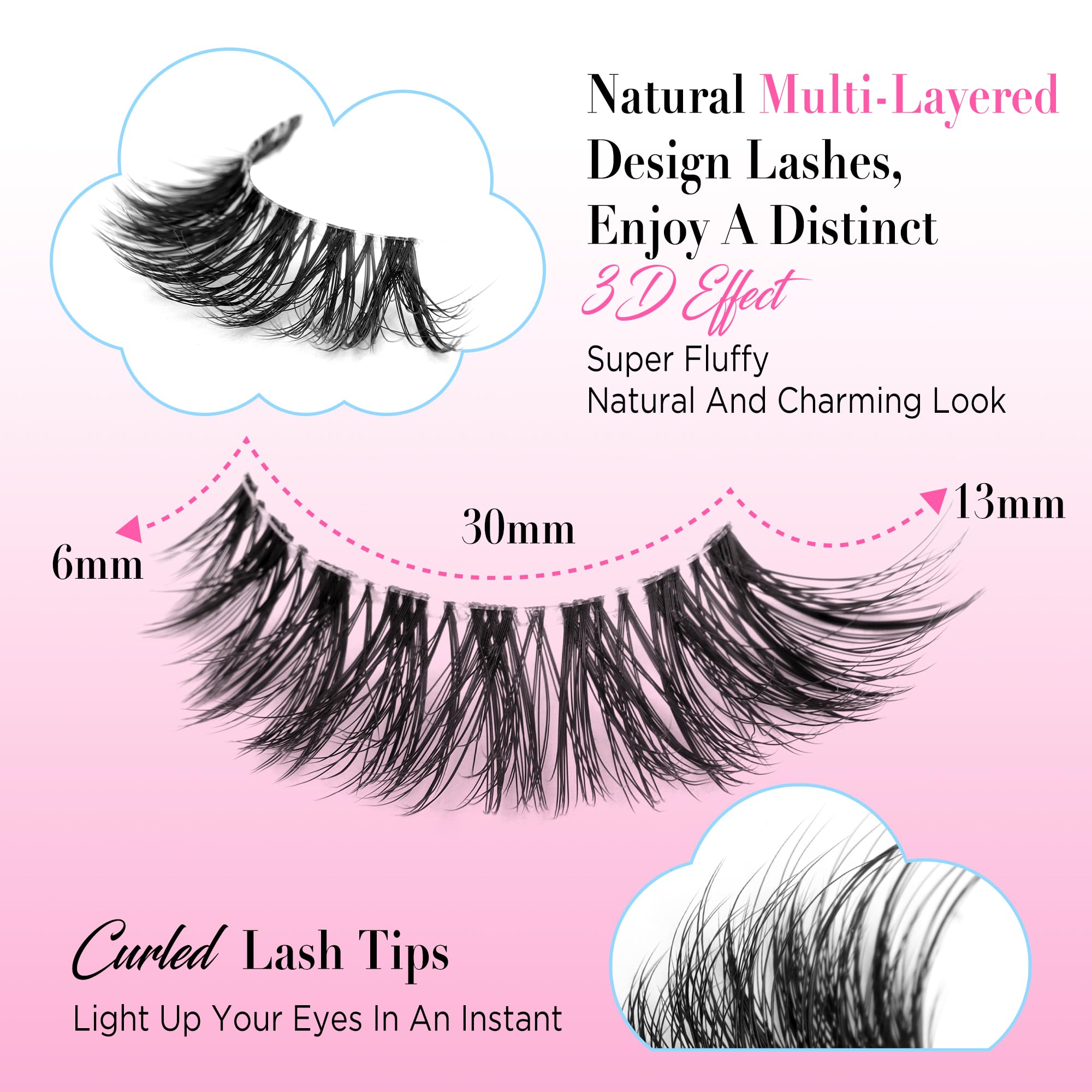Bepholan 5D fluffy lashes close up showing soft natural finish
