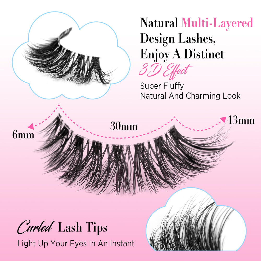 Bepholan 5D fluffy lashes close up showing soft natural finish