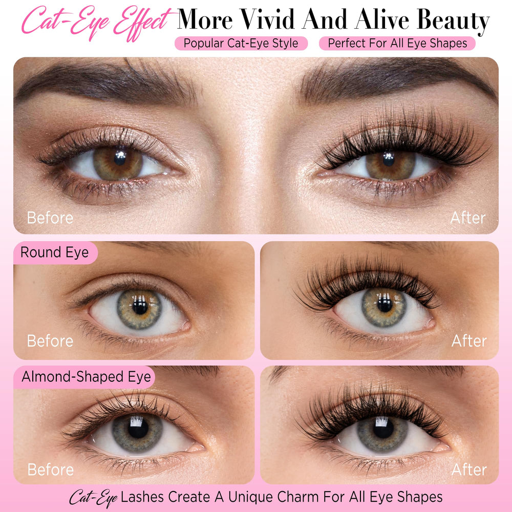 Bepholan polished tapered tip lashes close up blending with real lashes