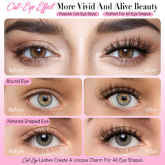 Bepholan polished tapered tip lashes close up blending with real lashes