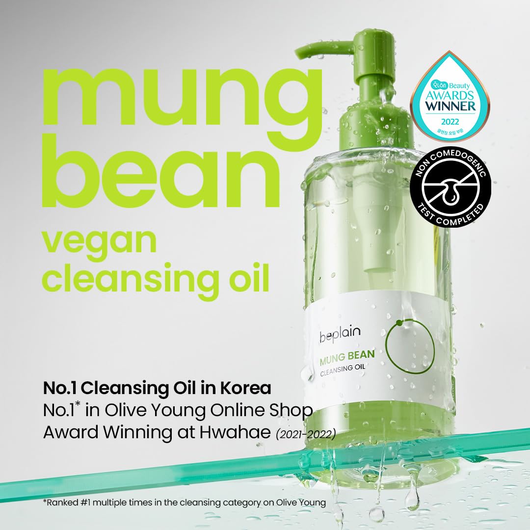 Beplain huile démaquillante haricot-mungo – massage visage doux qui dissout le maquillage tenace.