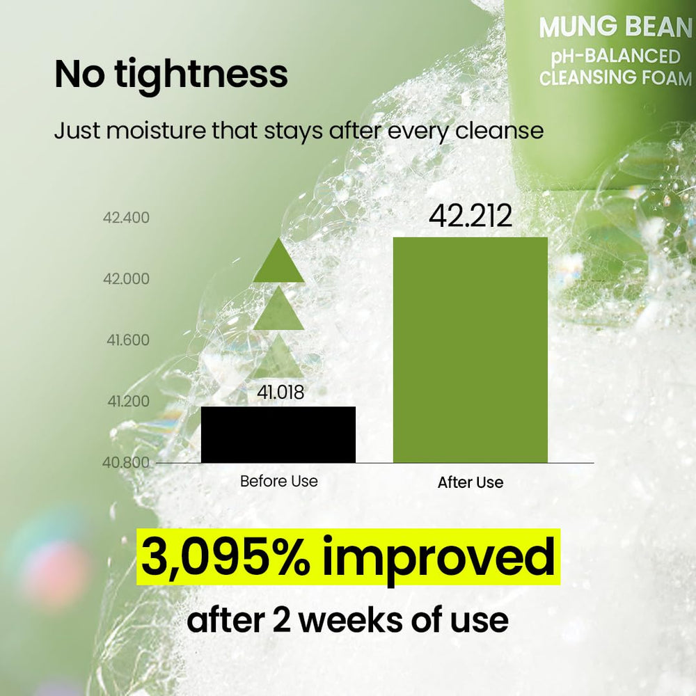 Beplain Korean skincare heritage in mung bean foaming cleanser for pure cleansing.