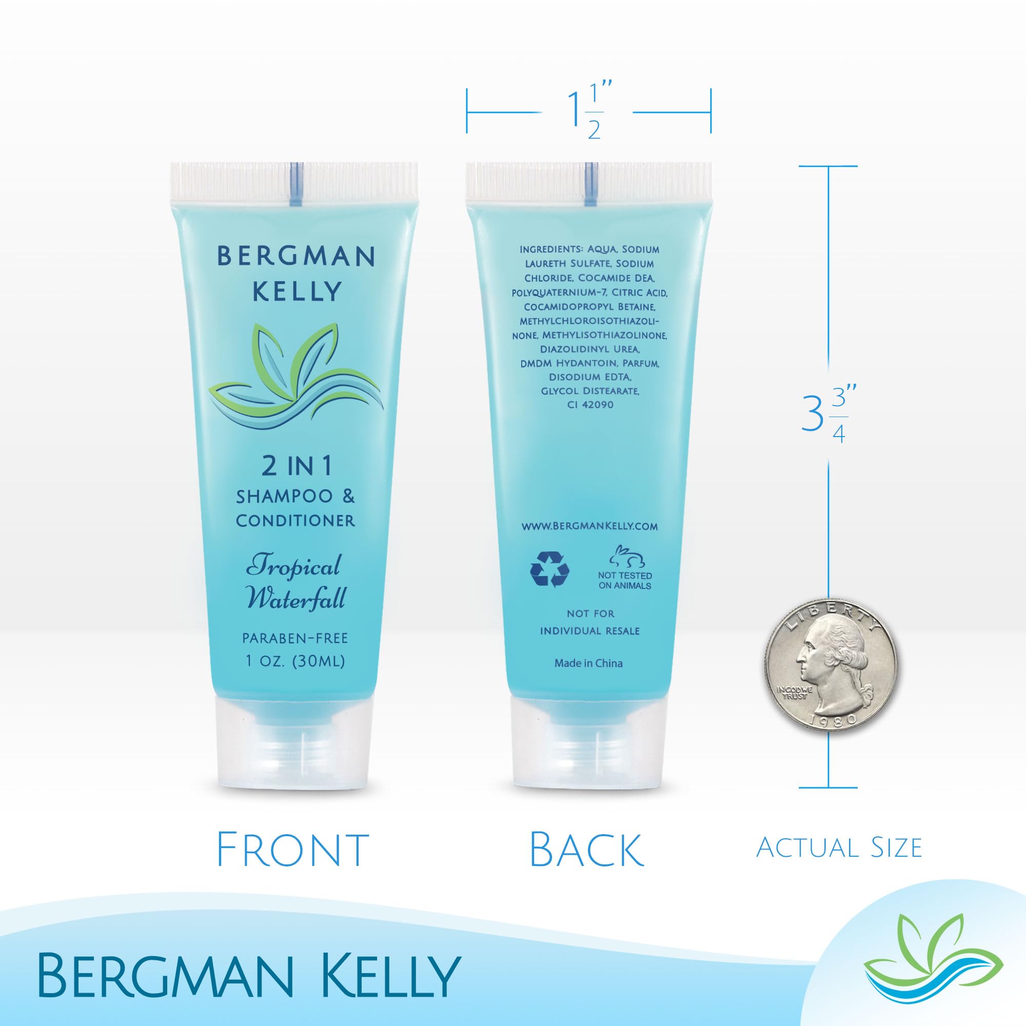 Bergman Kelly bouteille compacte, transport facile en bagage cabine 1oz.